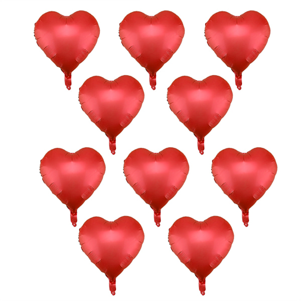 10 stk. 18\" flerfarvede hjerteformede latexballoner til bryllupsfest dekoration ballon (rød)
