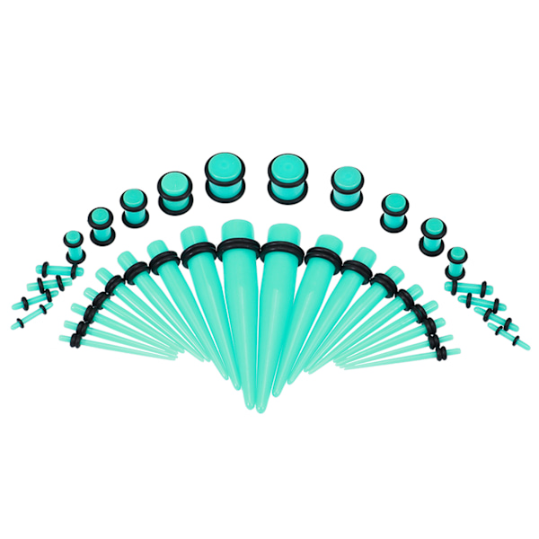 36 stk Moderigtigt Akryl Øreprop Taper Expander O Ring Stretching Kit Lysegrøn