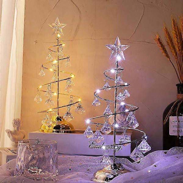 LED Koristeellinen Metallinen Joulukuusivalo Tähtipallolla, 26 cm, Hopea
