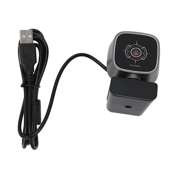 USB Webcam 1080P 30FPS Støjreduktion Dobbeltmikrofon Roterbart Plug and Play PC-kamera til stationær bærbar videochat