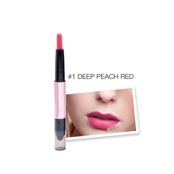 Dobbelthodet matt lipgloss leppestift langvarig vanntett leppestift 1#
