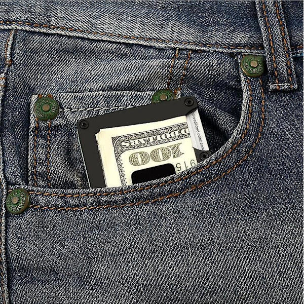 Slank RFID-Blokerende Herrepengepung med Pengeclips og Udvidbare Kortlommer