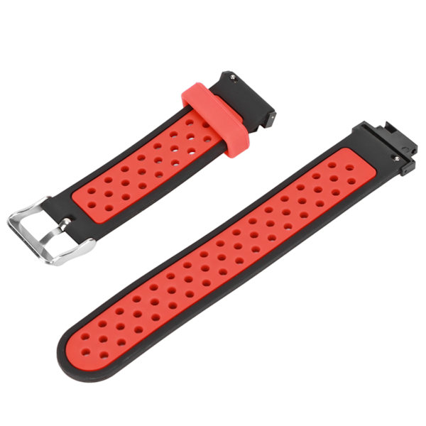 Silikonarmband Mjukt Andningsbart Dubbelfärgat Ersättningsarmband för Amazfit Verge LiteSvart Röd