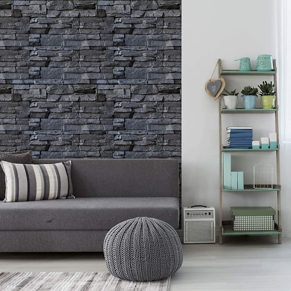 Selvklebende vulkansk steinpanel fliseklistremerker - Materiale veggklistremerker 70 x 77 cm - 1 stk
