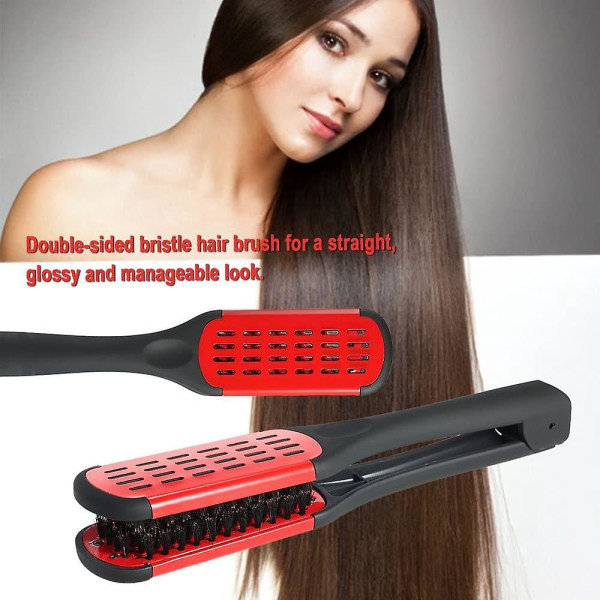 Profesjonell dobbeltsidig hårrettingsbørste – frisørverktøy for glatt og rett hår
