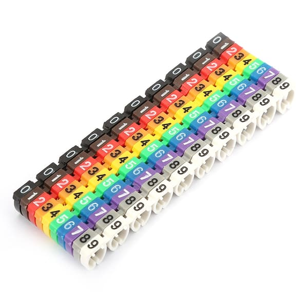 Digital nummermarkör för kabel, färgglad (100 st 6mm²)