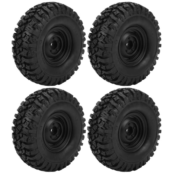 4 stk. 1,9 tommer RC Crawler-hjul med aluminiumslegeringsnav til 1/10 RC Crawler, sort