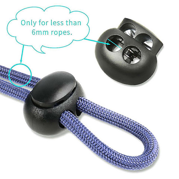 Plast Rund Ball Spring Snøre Lås Endestopper Knapper - 25 stk