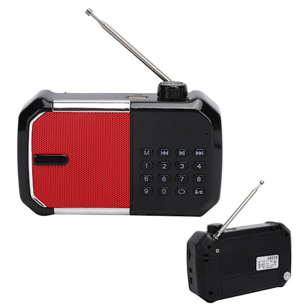 K-87 Bärbar Digital FM-radio Bluetooth-högtalare USB-ljudspelare Stöd Minneskort Röd
