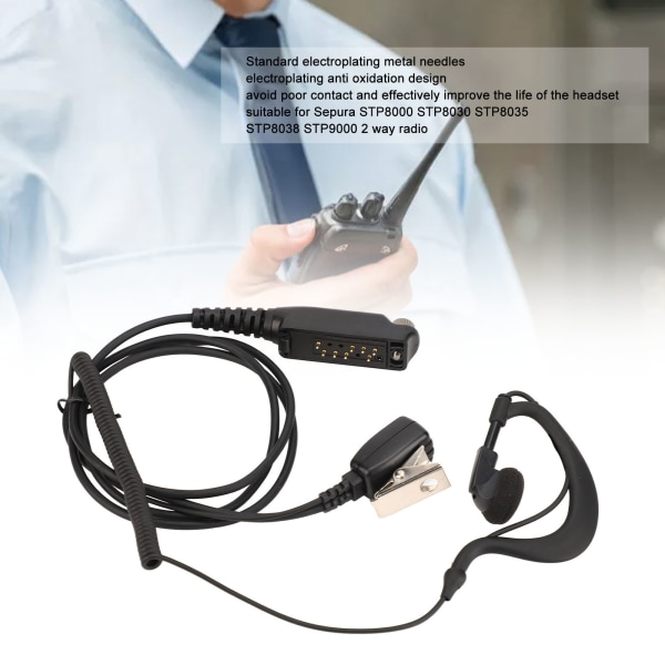 G Shape Headset Mic PTT Förstärkt Plug and Play Handsfree Walkie Talkie hörsnäcka med Mic PTT för Sepura STP8000