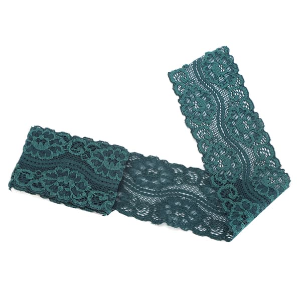 Blommönster Spetsband Dekorera Kläder DIY Hantverk 10 Yard 5cm Bredd Atrovirens