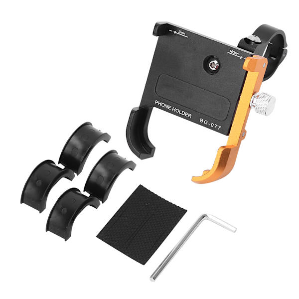 Aluminiumlegering 360 Graders Rotationscykel Telefon Navigations Fast BracketSort Guld
