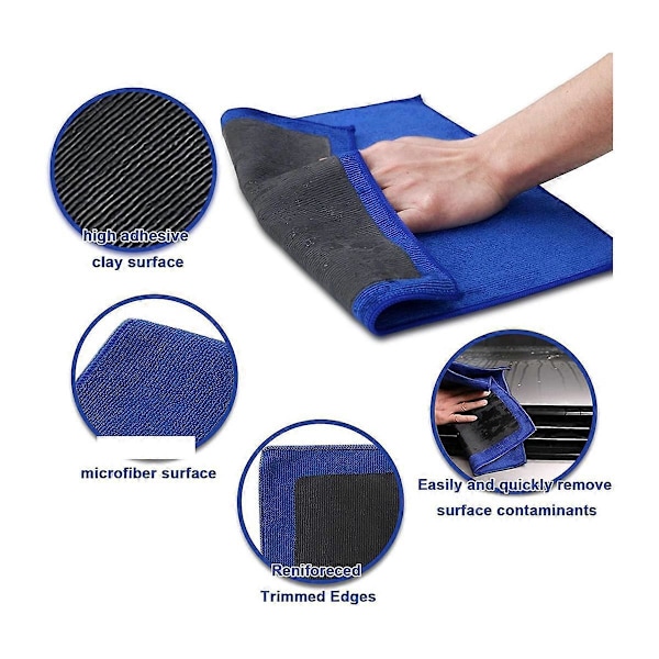 2-pack lera handduk för bilvård, fin mikrofiber lera handduk för bil