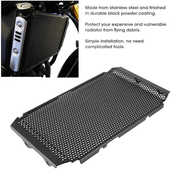 Rostfritt stål kylare grillskydd skydd passar för Yamaha FJ-09 / MT-09 2015-2020