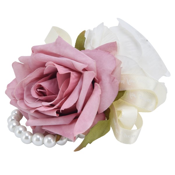 Brudehåndled Blomster Brudepige kunstigt håndled Corsage armbånd til bryllupsdag Pink