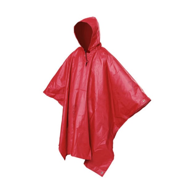 3 i 1 regnponcho vandtæt letvægts bærbar multifunktionel udendørs vandreregnfrakke rød
