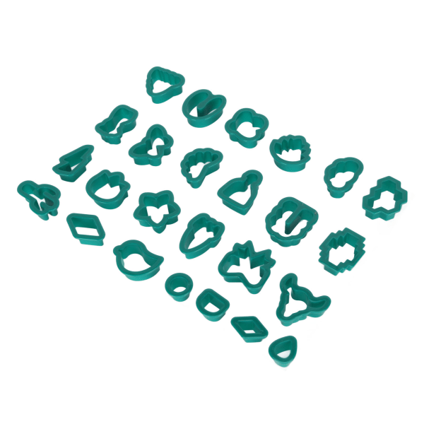 193 stk Polymer leire øredobber kuttere DIY 25 former leire kuttere for nøkkelringer halskjeder mørkegrønn