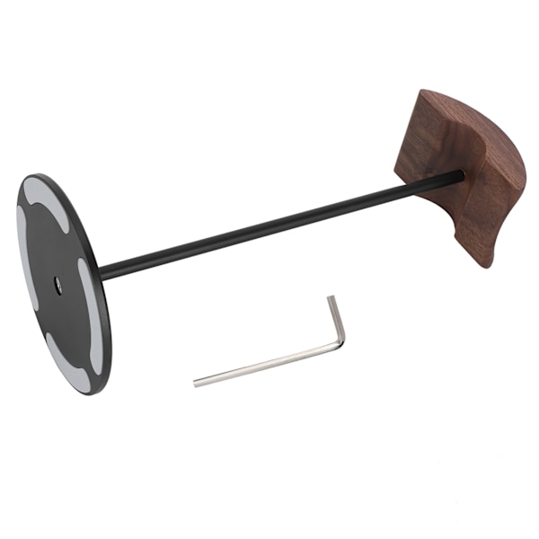 Aluminum Alloy Headphone Stand Walnut Earphone Holder Desktop Hanger Metallic Black