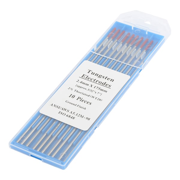 WT20 Volframelektrode Professionell Tig-stav 2% Thoriated för Tig-svetsmaskin (2,4 mm * 175 mm)