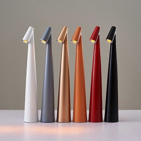 Genopladelig Trådløs Bordlampe, Bærbar LED Batteri Metal USB Skrivebordslampe, Touch Lys til Restauranter Udendørs zd b2 yy ORANGE