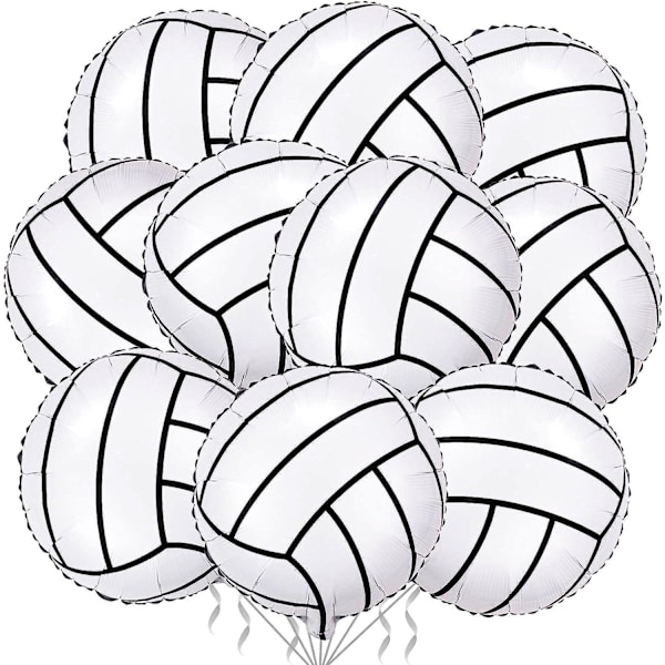 18" Volleyball Foil Balloons - Pack of 50 | Birthday & Sports Theme Party Decor