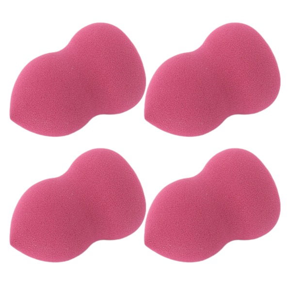 FOCALLURE 4kpl Wet Dry Dual Use Makeup Puff Soft Loose Powder Puff Set FA136 (viininpunainen)