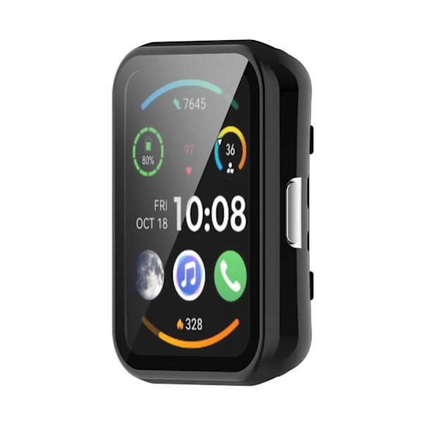 Skärmskydd för klocka, hög känslighet, ergonomiskt TPU-fodral med fullt skydd för Huawei Fit2 Watch, svart