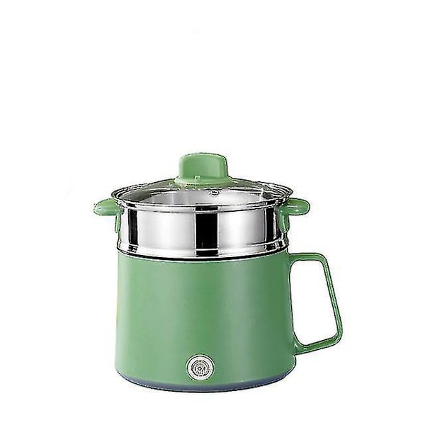 Mini Multifunktionel Elektrisk Riskogemaskine - Non-stick Gryde til Husholdning, Sovesal og Hot Pot Madlavning (1-2 Personer) Dobbelt Lag Grøn