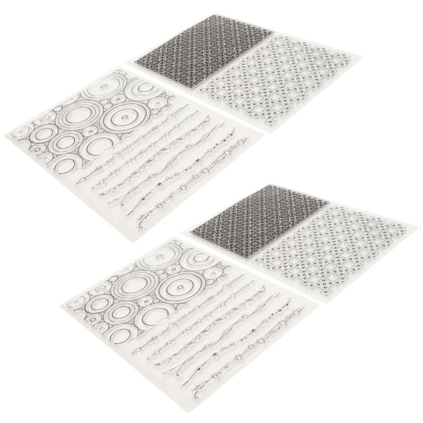 4 stk. gjennomsiktige stempler DIY interessant holdbart gjenbrukbart TPR-materiale gjennomsiktig utseende prege scrapbooking-verktøy