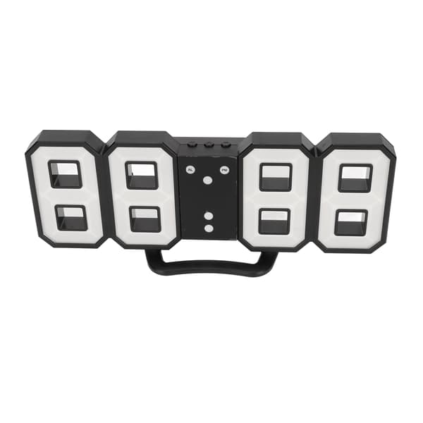 3D LED Digital Skrivbordsklocka Dimbar Snooze Tidsminne 12 24 Datum Temperatur LED Väggklocka
