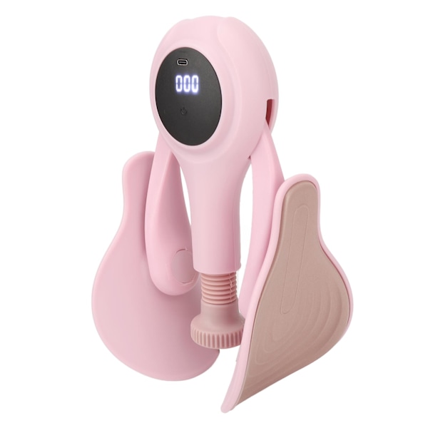Thigh Master Thigh Exerciser med Counter Uppladdningsbar bäckenmuskel Hip Trainer Träningsutrustning för kvinnor Rosa