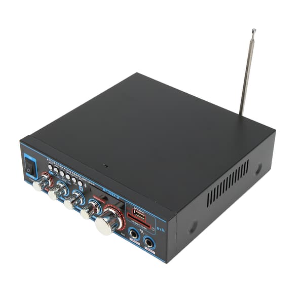 Mini Bluetooth digitalforsterker 2-kanals volumkontroll multifunksjonell stereolydforsterker for hjemmekinohøyttaler EU-plugg 220V