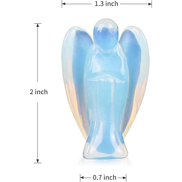 Skyddsängel Helande Kristall Figurin 5 cm Snidad Ficka Opalit Ängel Staty Helande Sten för Vardagsrum Sovrum Heminredning