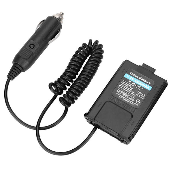 12V bilopladeradapter til Baofeng UV 5R radio walkie talkie bilbatterieliminator