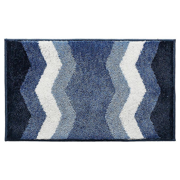 Halkfri Badrumsmatta Köksmatta Fluffig Badrumsmatta Mjuk Mikrofiber Duschmatta, Maskintvättbar Absorberande Duschmatta (Blå, 50x80cm)