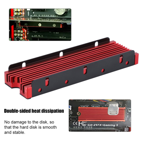 NGFF M.2 Kaksipuolinen SSD-jäähdytyselementin vesijäähdytys HDD:n thermal jäähdytin (punainen)