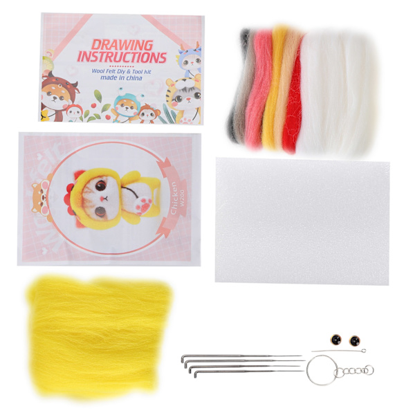 Nålefilting ull kjemisk fiber plysj dukke making DIY materiale nål håndlaget håndverk(200# Kylling )