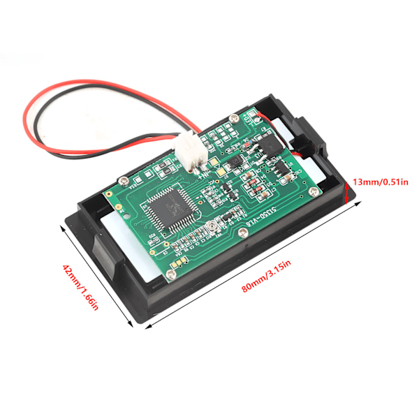 YB5135D LCD digital skjerm To-leder DC spenningsmåler Monitor Voltmeter (Halvforsegling DC60V-120V)