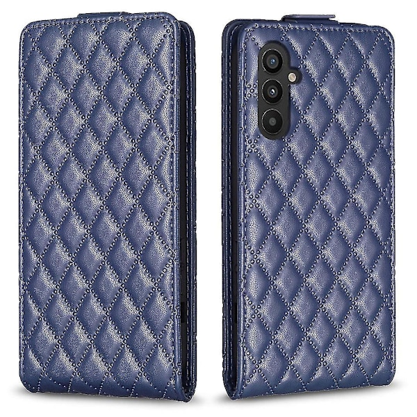Til Samsung Galaxy A35 5G Etui Kortholder Vertikal Flip Læder Cover-B11 Blå