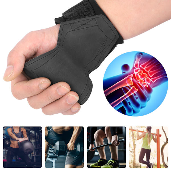 Gummi Anti Skid Gym Handskar Grepp Pull Up Tränings Hantel Hantel Vikt Träning Grepp Pads(M )