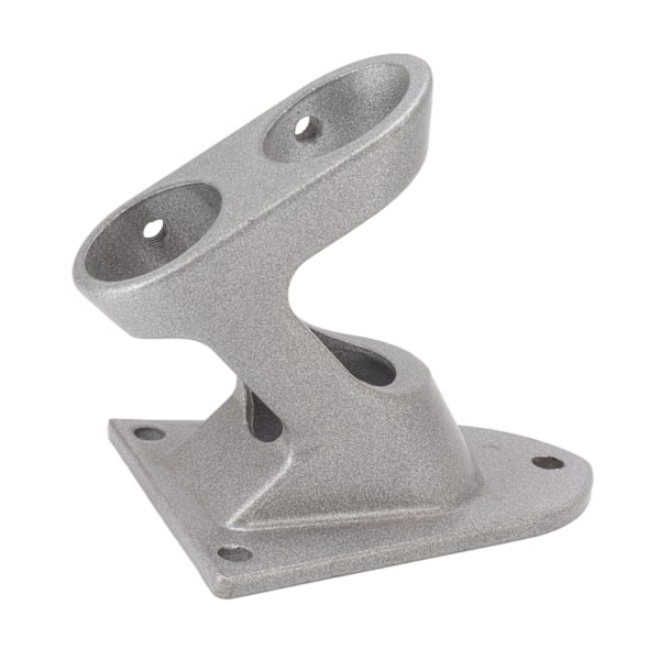Flaggstångshållare i aluminiumlegering, dubbla hål, rostfri, tjock, kraftig flaggstångshållare för utomhusbruk, silver