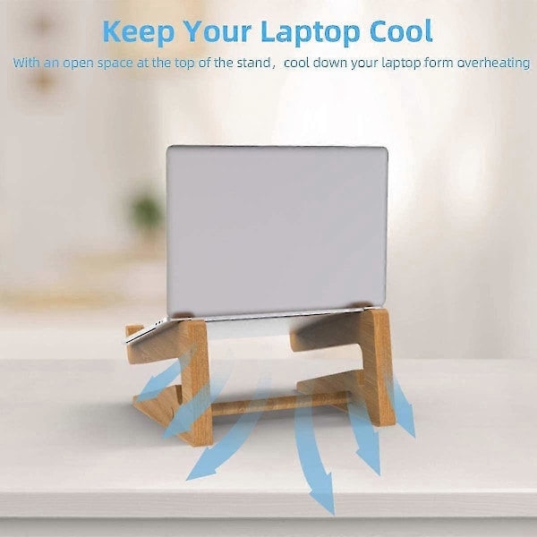 Laptop Stand, Notebook Computer Stand Bærbar Foldbar Pc Holder Bambus Laptop Zekai