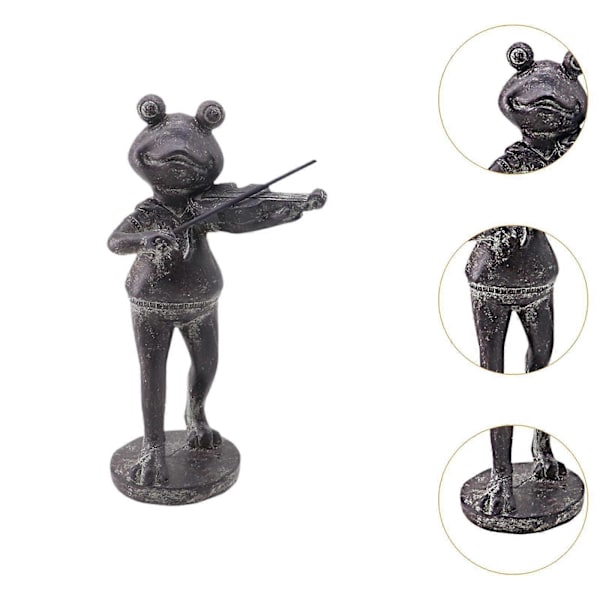 Havefrø Statue Figur, der spiller violin, veranda, skrivebord, harpiksdyrskulptur