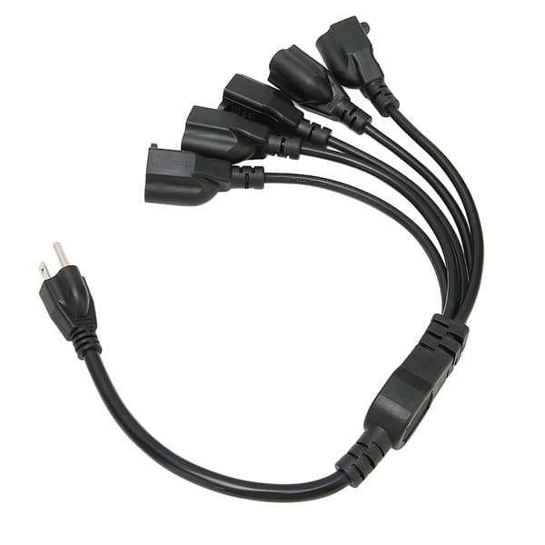 3-benet 1 til 5 udtag strømkabel kraftig 16AWG 18AWG 5-vejs strømkabelsplitter til computer LED scenelys