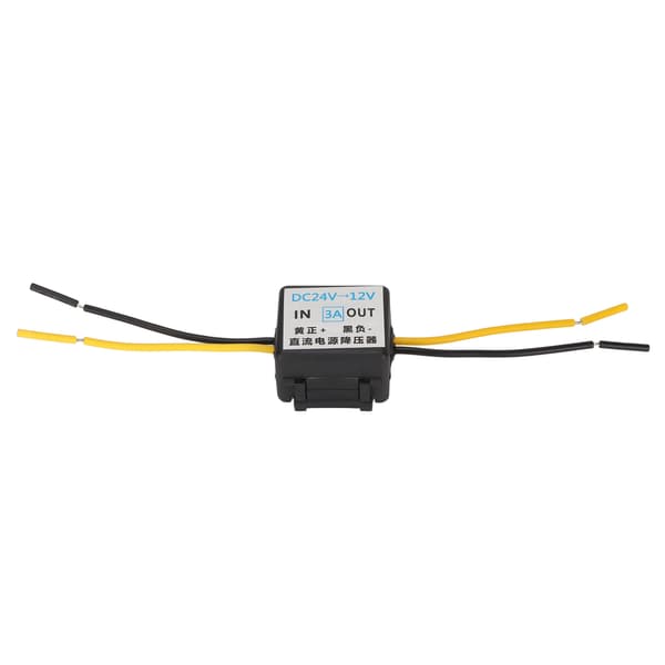 Bilstrømomformer DC 24V til DC 12V Robust ABS-hus 3A 36W Høy sikkerhet Mye brukt bilomformer for bil LCD GPS