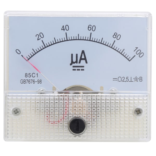 85C1 DC 0~100UA Pekartyp Amperemeter Analog ström Panelmätare Mätinstrument