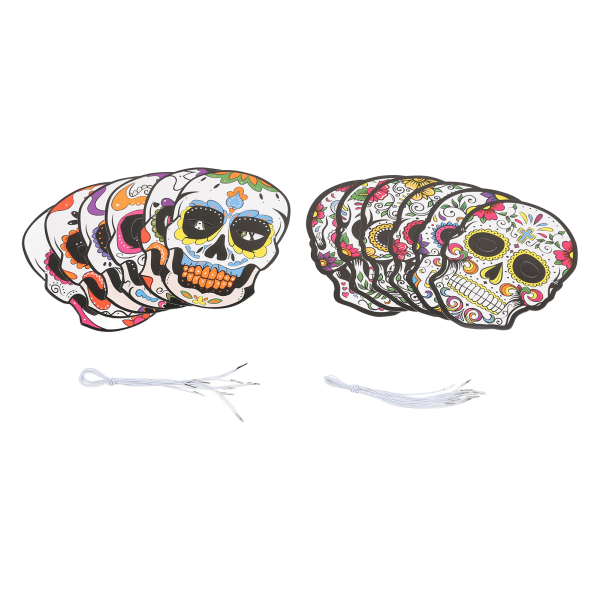 12 stk Day of The Dead-maske med elastisk bånd Attraktiv Halloween-maske til Halloween Party Horror Party
