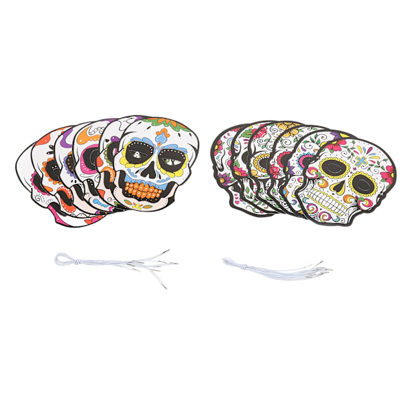 12kpl Day of the Dead -naamio kuminauhalla Houkutteleva Halloween-naamio Halloween-juhliin
