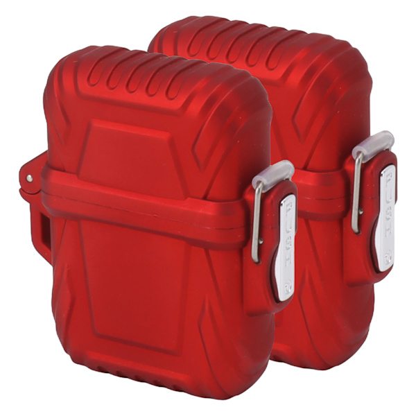 2-pack ficktändare fodral IP56 vattentät säker bärbar ficktändare lock för utomhuscamping resor röd