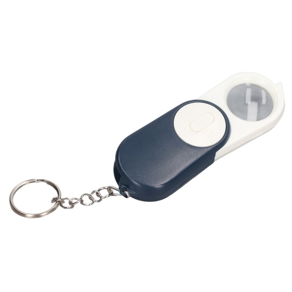 10X Pocket Magnifying Glass Double Layer Lenses Folding Handheld Mini Magnifier Keyring with LED Light